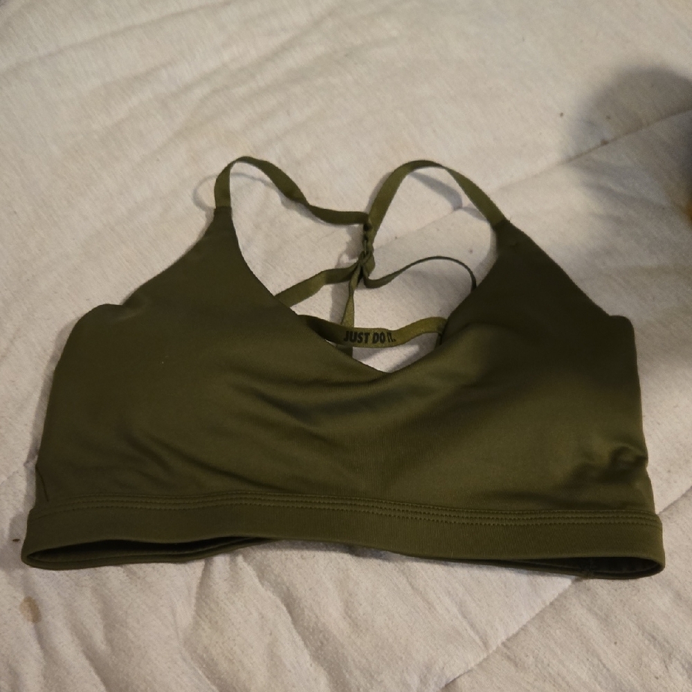 Nike Dri-fit Olive Green Sports Bra Size Medium